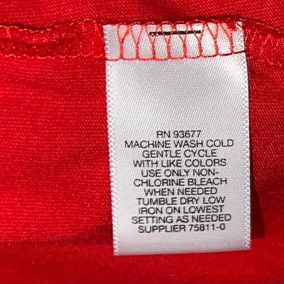 Women's Open Front Red Sweater Size Medium Liz Claiborne - Picture 4 of 7